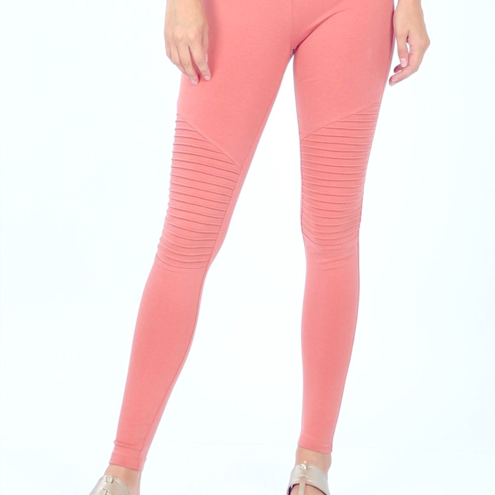 ZENANA Cotton MOTTO Small Scrunched Knee Jeggings/Leggings